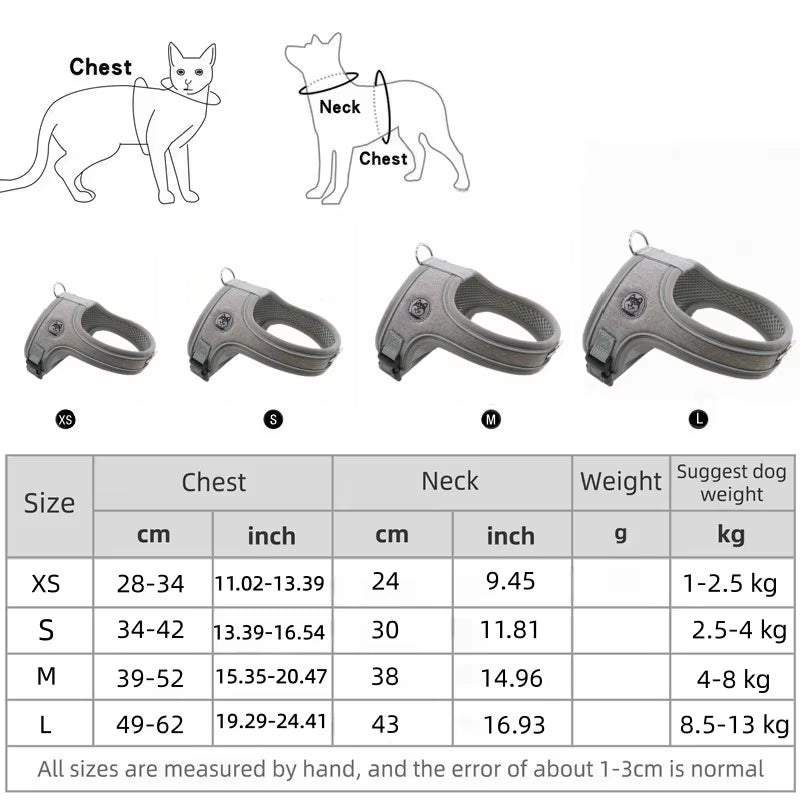 Dog Collars Pet Harness No Pull Nylon Reflective Dog Harness Adjustable Anti-Burst Comfortable Pet Vest for Small Middle Dog