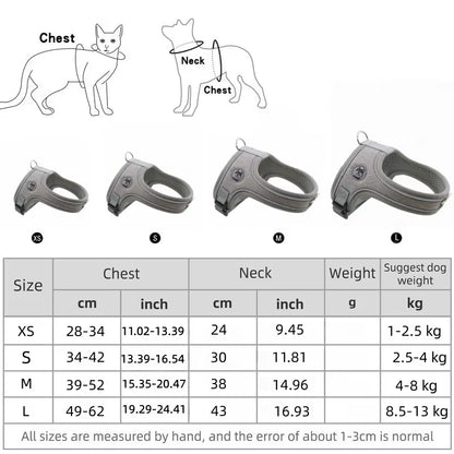 Dog Collars Pet Harness No Pull Nylon Reflective Dog Harness Adjustable Anti-Burst Comfortable Pet Vest for Small Middle Dog