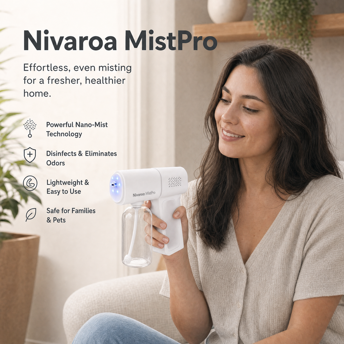 Nivaroa PureMist- 380ml Electric Blue Spray Gun